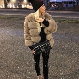 Short fox fur jacket